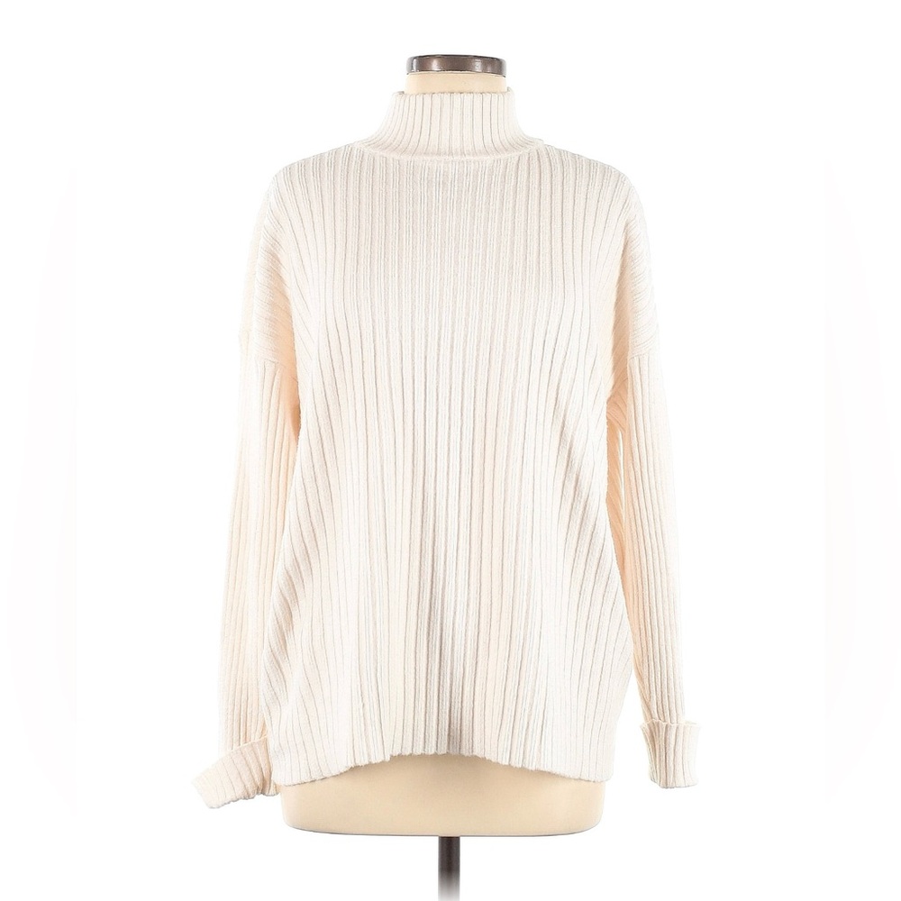 Loft Oversized Mock Neck Ivory Sweater